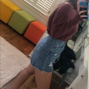 super cute free people maroon knit sweater